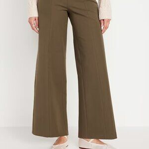 High-Waisted Pull-On Pixie Wide-Leg Pants